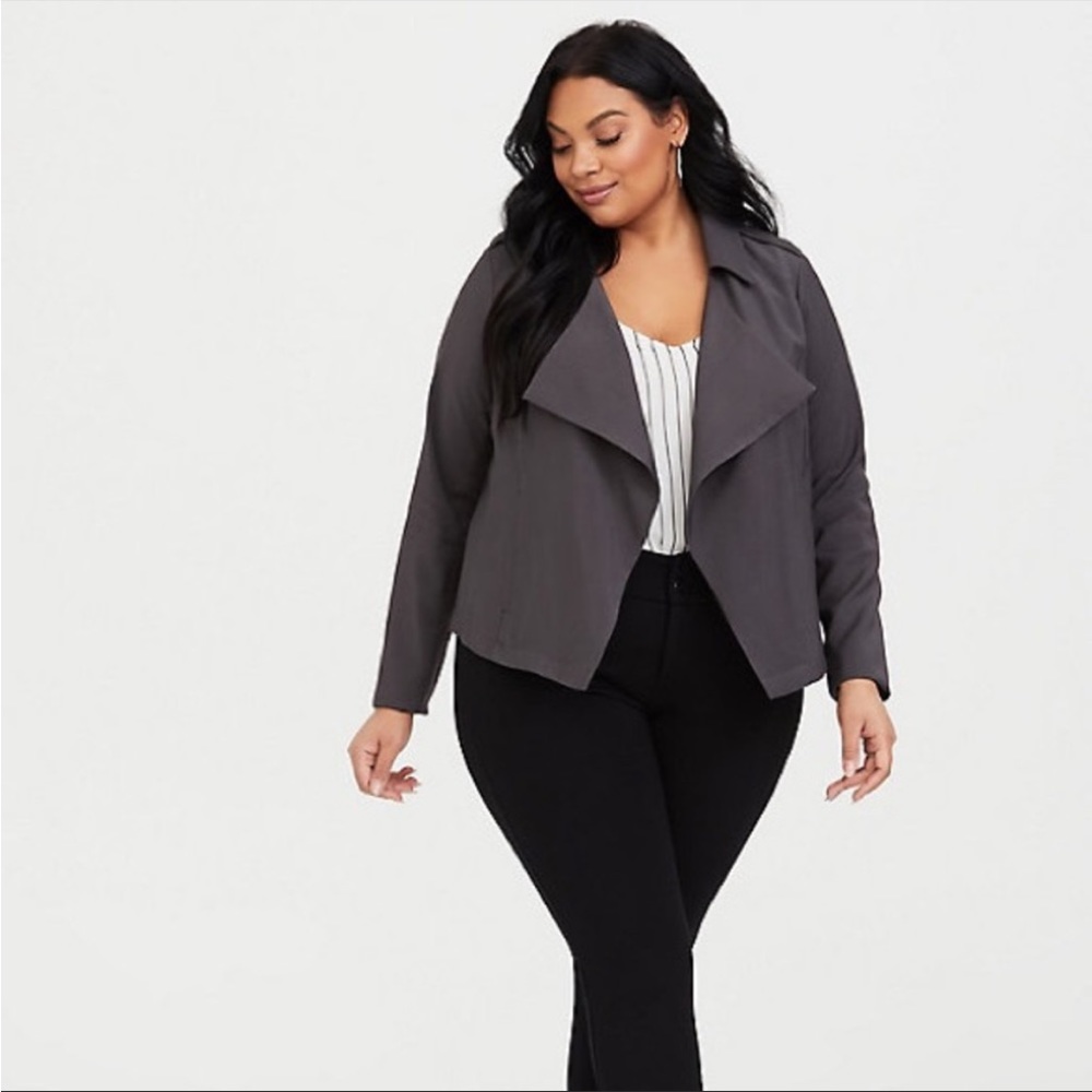 Torrid  Twill Drape Gray  Jacket 1X